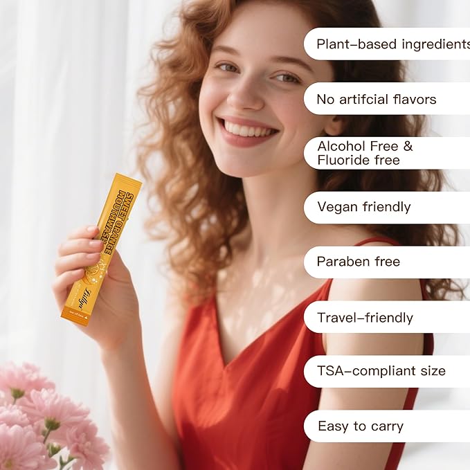 Mouthwash Travel Size, Individual Mini Mouthwash Alcohol Free, Orange Mint for Fresh Breath, Oral Care, Teeth & Gum Health, TSA Compliant, Portable Packets to Go, 0.41 Fl Oz x 20 Packs