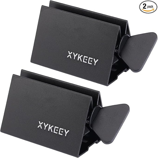 XYKEEY Toothpaste Tube Squeezer - Set of 2 Toothpaste Squeezer Rollers, Metal Toothpaste Tube Wringer Seat Holder Stand (Black)