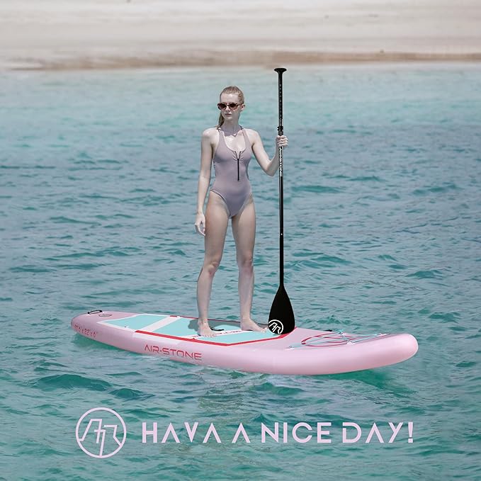 AIR-STONE 10'6” 450 lb Capacity，Inflatable Stand Up Paddle Board with sup Accessories Including Backpack, Repairing Kits, Non-Slip Deck, Leash, 3 Fins, Paddle and Hand Pump-StrideForce Fitness