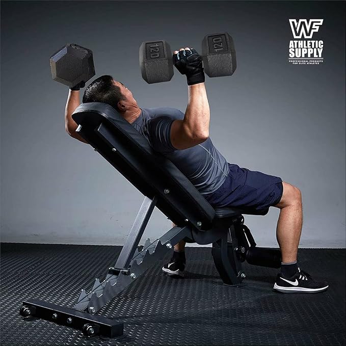 WF Athletic Supply Cast Iron Solid Hexagon Gray/Black Dumbbells, Strength Training Free Weights Set of 2 for Women and Men, Hand Weights Sold by Pairs, Multi-Select Size Options Available-StrideForce Fitness