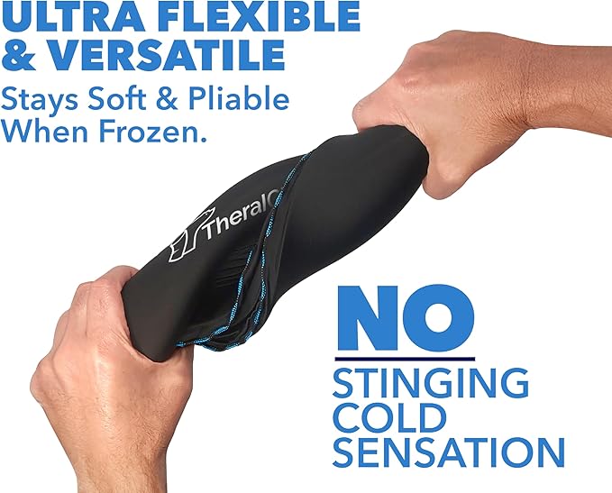 TheraICE PROpack Ice Pack for Injuries, Reusable Soft Multipurpose Cold Gel Ice Pack for Muscular Back Pain, Shoulder, Hip, Knee - Flexible Cold Compress Wrap for Minor Aches & Pains - 6 x 10-2 Pack-StrideForce Fitness