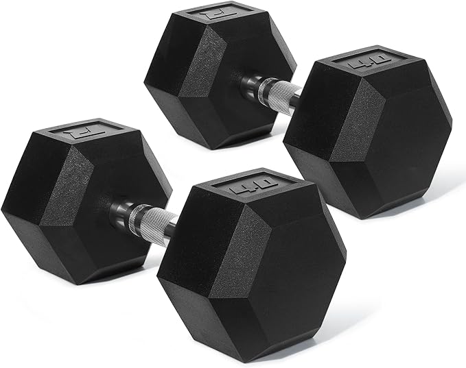 RitFit 5-650 LBS PVC Encased Hex Dumbbell Sets with Optional Rack for Home Gym, Hand weight with Chrome Handle for Strength Training, Workouts-StrideForce Fitness
