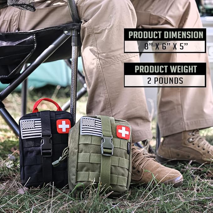 EVERLIT 250 Pieces Survival First Aid Kit IFAK EMT Molle Pouch Survival Kit Outdoor Gear Emergency Kits Trauma Bag for Camping Boat Hunting Hiking Home Car Earthquake and Adventures-StrideForce Fitness