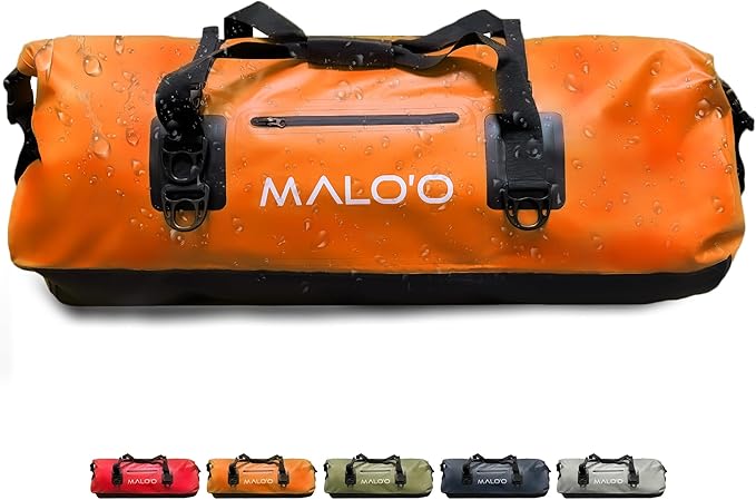 Malo'o Waterproof Dry Bag Duffel 40L/60L/100L, Roll Top Duffel Keeps Gear Dry for Kayaking, Rafting, Boating, Swimming, Camping, Hiking, Beach, Fishing - Internal & External Pockets and Molle Loops-StrideForce Fitness