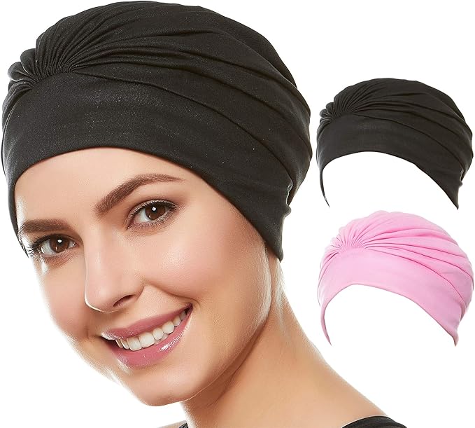 BEEMO Swim Caps for Women Swimming Turban Polyester Latex Lined Pleated for Ladies-StrideForce Fitness