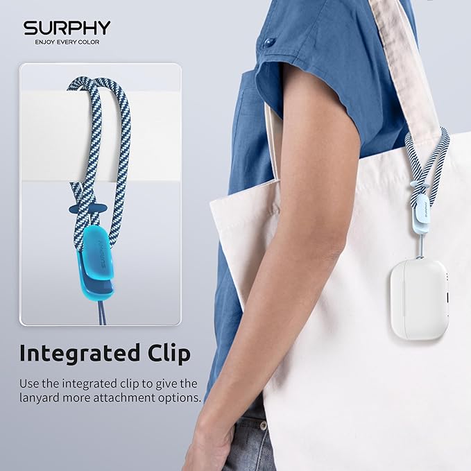 SURPHY 2 Pack Phone Lanyard for Cellphone Case, Phone Wrist Strap for Case, Cellphone Strap with 2-Color Braided, Charm Wrist Lanyard for Women and Men, Cloud Blue & Blue Jay