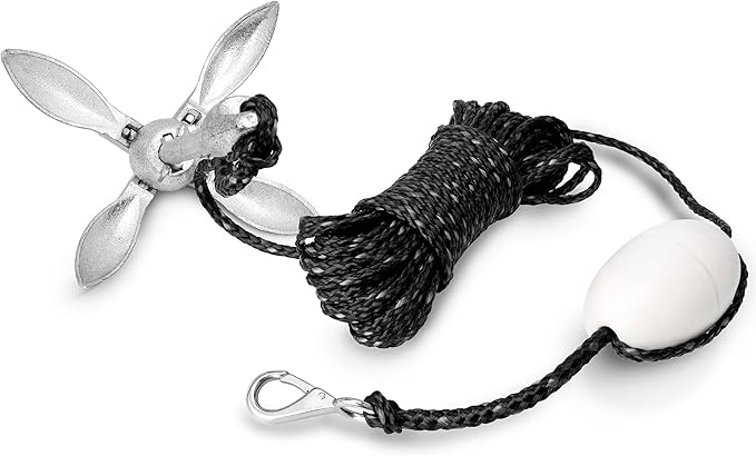 Boat Anchor 3.5 lb Folding Anchor, Grapnel Anchor Kit for Kayaks, Canoes, Paddle Boards-StrideForce Fitness