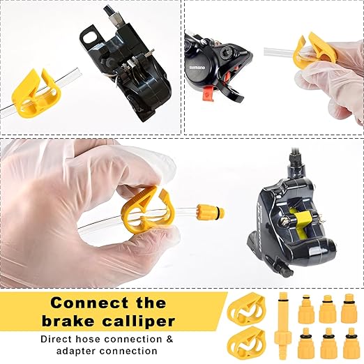 Brake Bleed Kit for Shimano, TEKTRO, TRP, SRAM/MAGURA/Formula/Hope, Hydraulic MTB Brake Bleed Kit for Shimano with M4-M7 Adapter, High Performance Mineral Oil Brake Fluid (2 * 60ml)-StrideForce Fitness