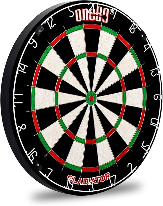 Gladiator Dartboard with Top-Grade African Sisal and Sword Edge Staple Free Wire Spider for Maximum Scoring Potential and Less Bounce Outs-StrideForce Fitness