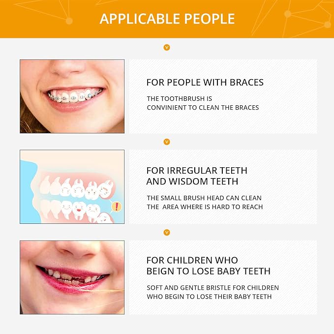 Boao 12 Pcs Tufted Toothbrush End Bulk Compact Single Tuft Brush Soft Orthodontic Toothbrush Interdental Brush Trim for Orthodontic Braces Dental Implant Denture Detail Cleaning, Small Head