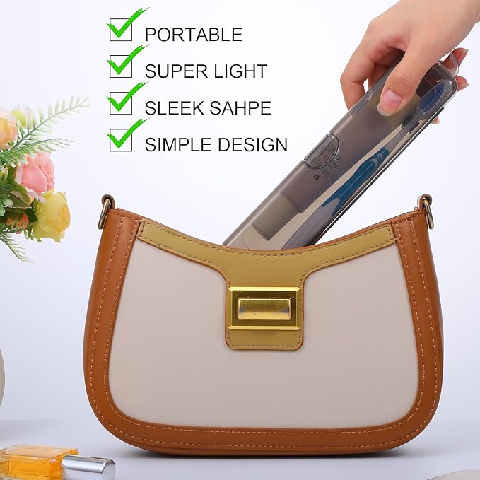 Lusofie 2 pcs tooth brush travel case Transparent Black travel toothbrush case 7.87 x 1.85 x 1.18 Inches