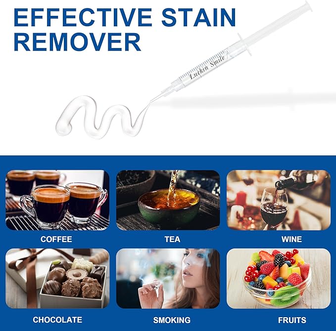 LUCKIN SMILE 10 * 3ML Teeth Whitening Gel Refill, 44% Carbamide Peroxide Suitable for Sensitive Teeth Whitening, 60 Whitening Treatments, Teeth Whiteners Used in Conjunction with Teeth Whitening Kit