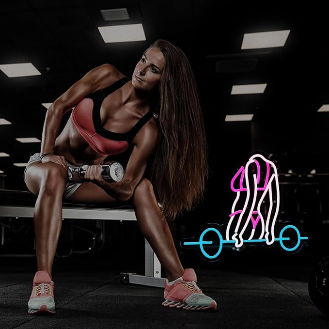 Gym Neon Sign For Home Gym Decor Gym Lighting for Man Cave Decor Gifts 15.7"×12.9"-StrideForce Fitness