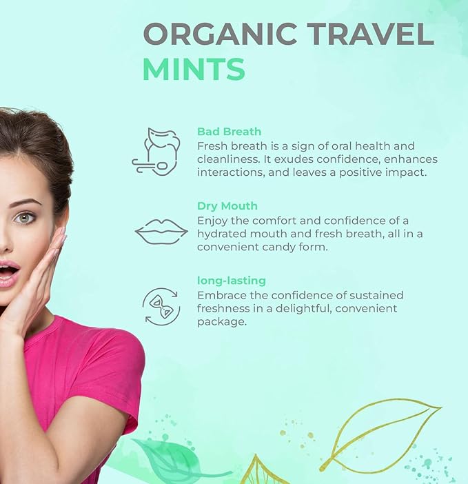 Dale Audrey Ayurvedic Glacier Chips Fresh Breath Candy | Made With Natural Mint Oils | Helps Eliminate Bad Breath and Dry Mouth | Organic Travel Mints, Vegan