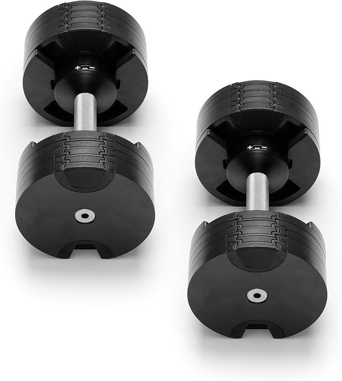 NÜOBELL® Adjustable Dumbbell Set, 5-50 LB or 5-80 LB, Easy Twist 2024-25 Model, All-In-One Weights Set (Pair) for Home, Original Manufacturer-StrideForce Fitness