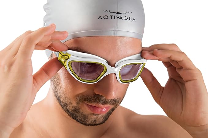 AqtivAqua Swimming Goggles, DX Wide View Swim Goggles for Adult Men Women, Anti Fog No Leaking-StrideForce Fitness