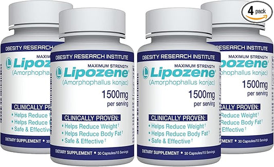 Lipozene Diet Pills - Weight Loss Supplement - 4 Bottles of 30 Capsules Each, a Total of 120 Capsules!-StrideForce Fitness
