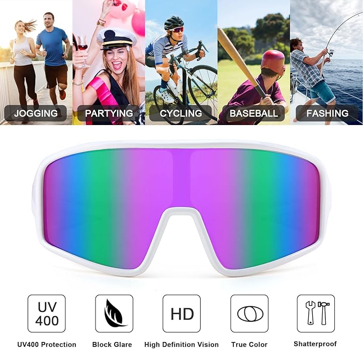 Karsaer Vision Sports Sunglasses Cycling Glasses Baseball Softball Sunglasses Unisex for Adult Youth Kids Boys Girls 8-16-StrideForce Fitness