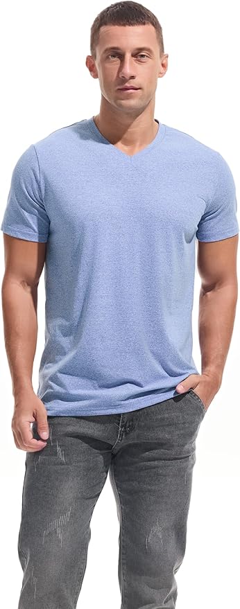 VEIISAR Premium V Neck T Shirts for Men - Modern Fitted Tees Vneck Undershirts-StrideForce Fitness