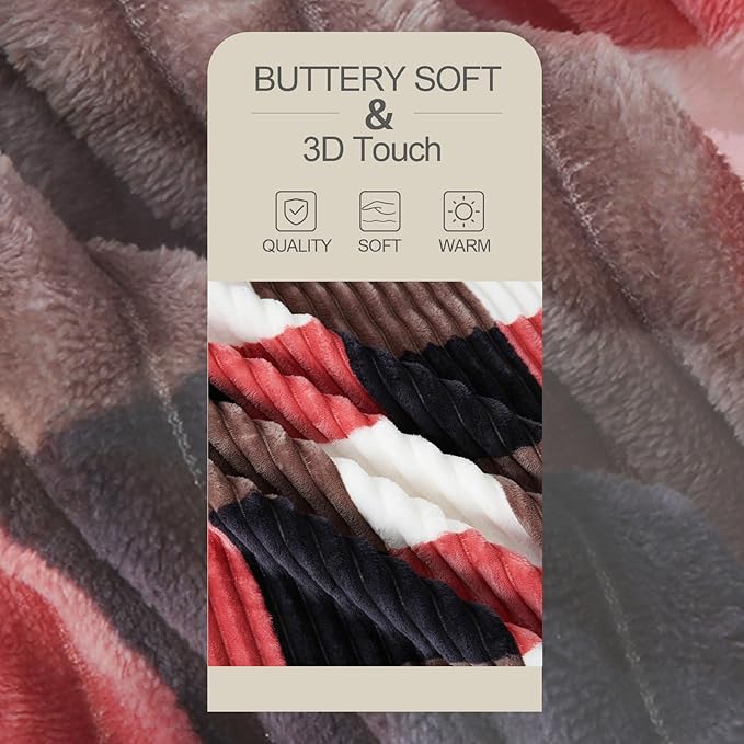 PU MEI Sherpa Blanket Twin Plaid Thick Bed Blanket, 80”*90”Super Soft Flannel Fuzzy Fleece Reversible Velvet Plush Warm Blanket for Couch (Black Red Check)-StrideForce Fitness