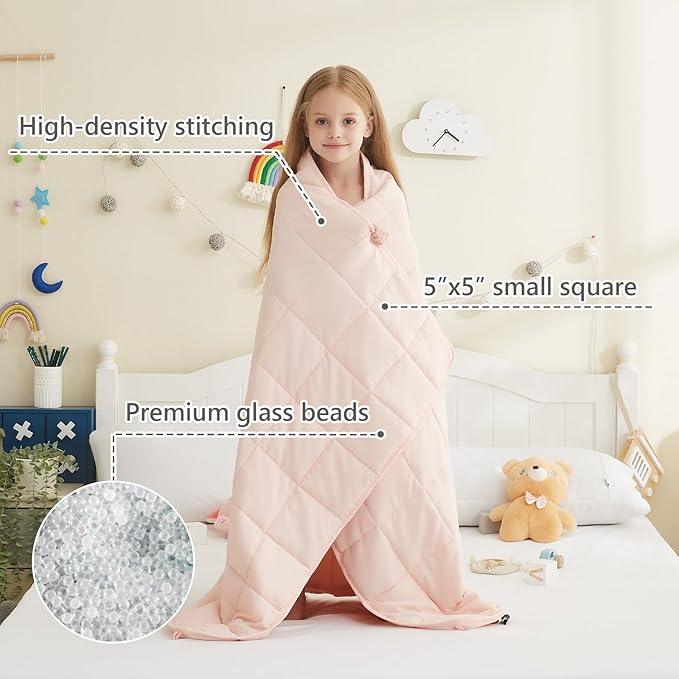 L'AGRATY Weighted Blanket - 36"x48" 3lbs Weighted Blanket Microfiber Material with Glass Beads Small Blanket for All-Season Summer Fall Winter Soft Thick Blanket-StrideForce Fitness