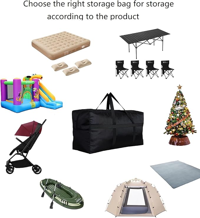 Extra Large Storage Duffle Bag with Zippers and Handles, Big Foldable Duffle Bag for Travel-StrideForce Fitness