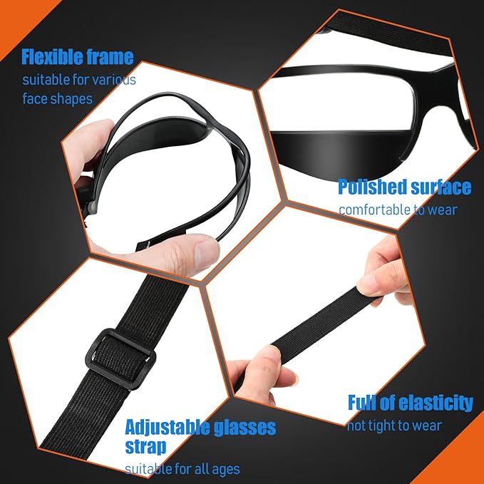 Dribbling Goggles Basketball Sports Glasses Adjustable Dribbling Black Goggles Basketball Training Equipment-StrideForce Fitness