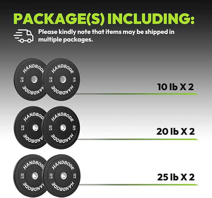Bumper Plates 2 - Inch Olympic Weight Plate Set for Barbell, 10-55 lb Rubber Weights Sets for Home Gym, Strength Training Plate, Weight Lifting, Black-StrideForce Fitness