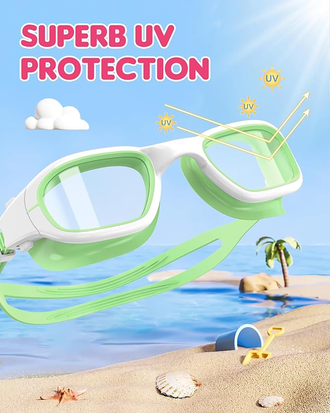 Kids Swim Goggles,Swimming Goggles for Kids 6-14, Anti-Fog UV Protection Pool Glasses for Boys Girls-StrideForce Fitness