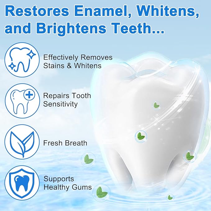 Hydroxyapatite Toothpaste 9.9%, 2PCS Nano Hydroxyapatite Toothpaste (Fluoride Free) for Enamel Protection and Tooth Strengthening –Gentle Mint, Fresh Breath, Daily Use for Oral Care