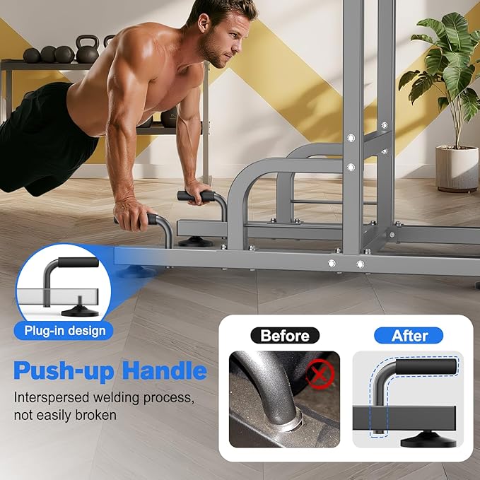 RELIFE REBUILD YOUR LIFE Power Tower Pull Up Bar Station Workout Dip Station for Home Gym Strength Training Fitness Equipment-StrideForce Fitness
