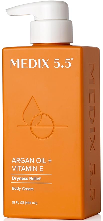 Medix 5.5 Argan Oil Cream W/Vitamin E Anti Aging Skin Care Moisturizer Body Cream | Firming Body Lotion Reduces Look Of Wrinkles, Cellulite, Crepey, & Uneven Skin Tone For Women & Men, 15 Fl Oz-StrideForce Fitness