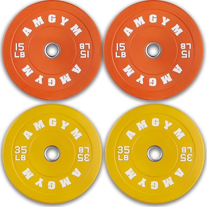 2 Inch Bumper Plates，10-500lbs，Barbell Rubber Olympic Weight Plates Set for Home Gym, Strength Training & Weight Lifting, Multiple Options Colors-StrideForce Fitness