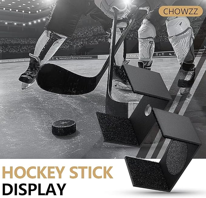 Hockey Stick Display Holder Wall Mount, Hockey Stick Storage Rack, Ice Hockey Stick Hangers for Hockey Room Decor Boys, Supports Vertical、Diagonal、Horizontal Display- Black-StrideForce Fitness