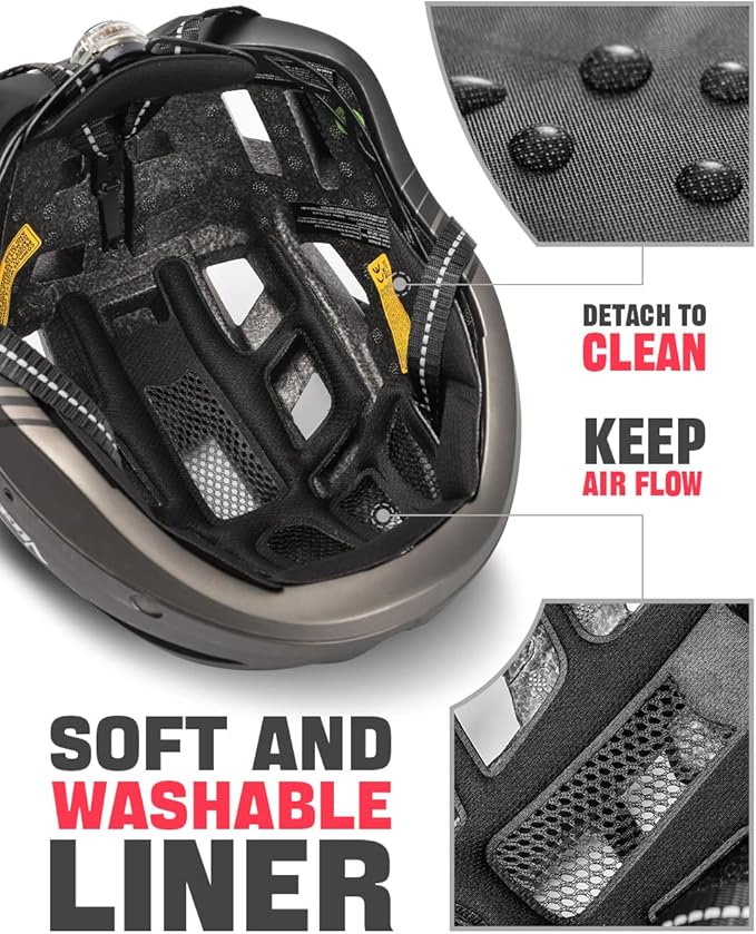 VICTGOAL Bike Helmet for Men Women with Led Light Detachable Magnetic Goggles Removable Sun Visor Mountain & Road Bicycle Helmets Adjustable Size Adult Cycling Helmets-StrideForce Fitness