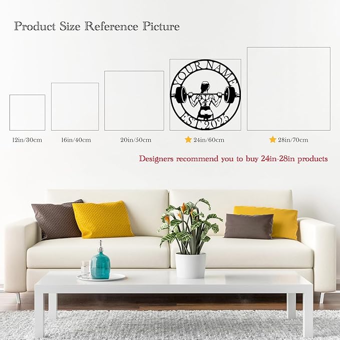 Personalized Metal Gym Sign, Custom Fitness Metal Wall Decor, Body Builder Lovers Gift, Gym Custom Unique Metal Wall Art, fitness room decor, home gym decor, gym wall art (Style-4)-StrideForce Fitness