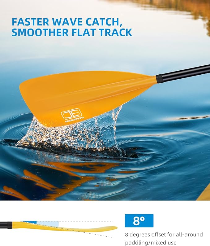 OCEANBROAD SUP Paddle - Adjustable Stand-Up Paddle for Paddleboard Kayak, Adjustable Aluminum Alloy Shaft with Reinforced Nylon Blades-StrideForce Fitness