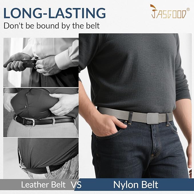 JASGOOD Nylon Canvas Breathable Military Tactical Men Waist Belt With Plastic Buckle-StrideForce Fitness