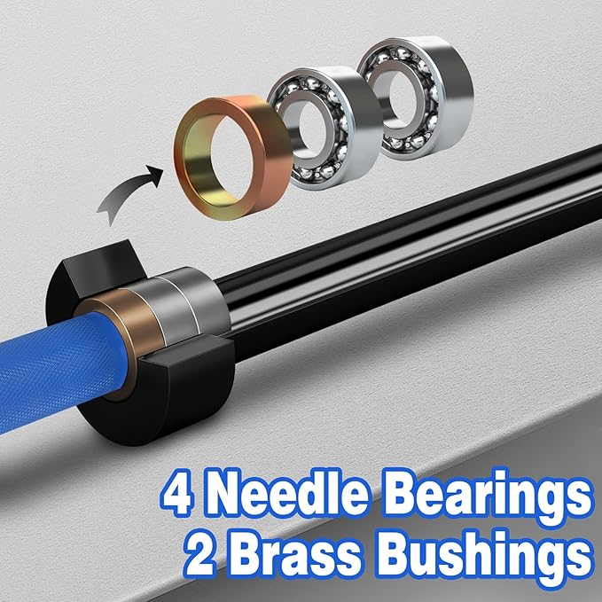 7ft Olympic Barbell for Strength Training and Olympic Weightlifting, 500 700 1000LBS Capacity Available, 2 Inch Bar for Squats, Home Gym Fitness Equipment, Bench Press, Deadlift,Powerlifting-StrideForce Fitness