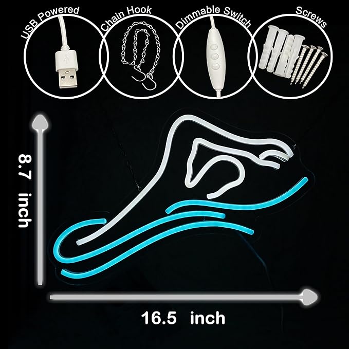 Man Swim Neon Sign For Swimming Pool Club Wall Sign Decor Teen Boy Sports Gifts Man Cave Game Room Bar Pub 16.5"×8.7"-StrideForce Fitness