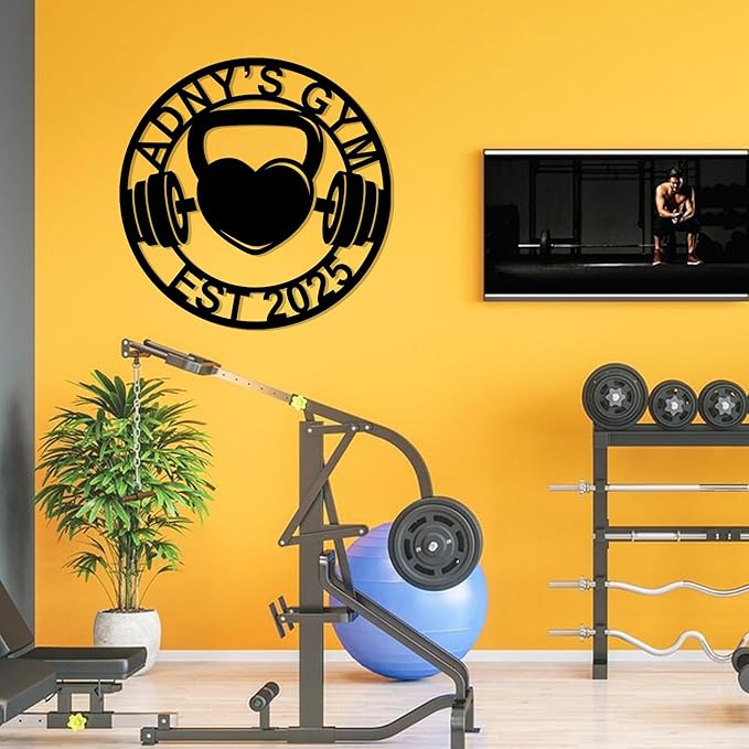 Luxury Personalized Gym Metal Sign, Custom Home Gym Sign, Home Gym Decorations, Gifts for Fitness Lovers, Workout Room Decor, Gym Signs for Home Gym, Christmas Gifts 3-StrideForce Fitness