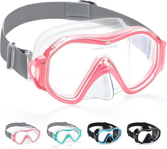 Supertrip Adult Swim Goggles Swimming Goggles with Nose Cover Elastic Fabric Strap Tempered Glass Snorkeling Gear for Adults-StrideForce Fitness