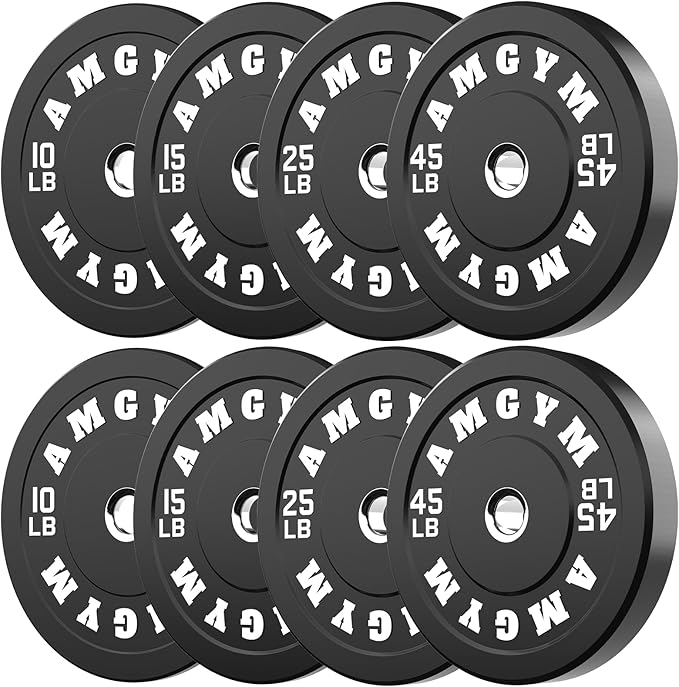 2 Inch Bumper Plates，10-500lbs，Barbell Rubber Olympic Weight Plates Set for Home Gym, Strength Training & Weight Lifting, Multiple Options Colors-StrideForce Fitness