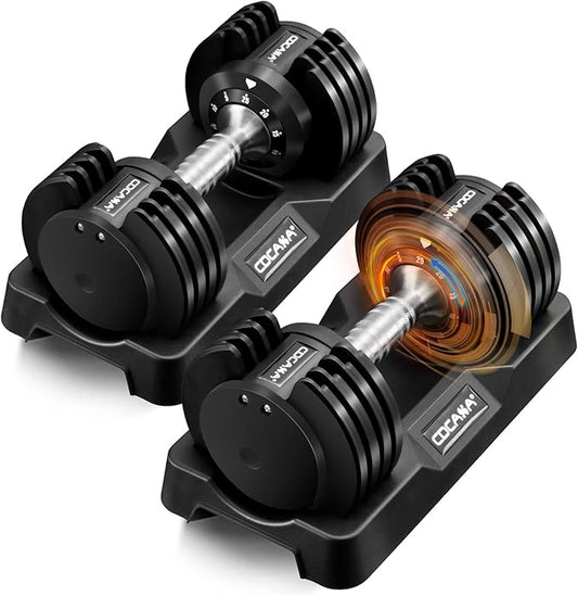 Adjustable Dumbbell Set of 2 Anti-Slip Handle 5 Different Free Weights Per Dumbbell for Men Women Home Workout Gym-StrideForce Fitness
