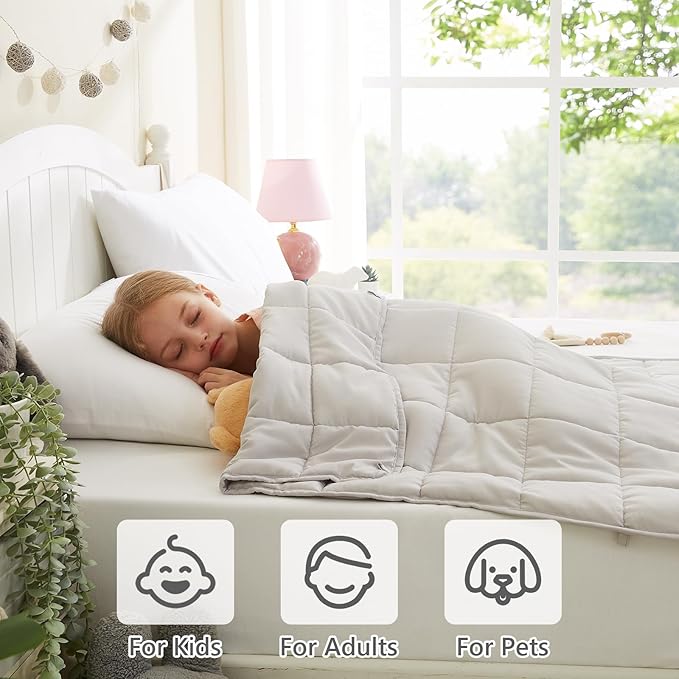 L'AGRATY Weighted Blanket - 36"x48" 3lbs Weighted Blanket Microfiber Material with Glass Beads Small Blanket for All-Season Summer Fall Winter Soft Thick Blanket-StrideForce Fitness