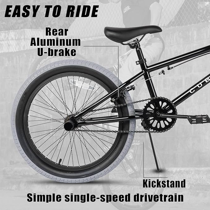 Freestyle BMX Bike, 18 20 Inch Kids Bicycle for 5-13 Years Old Kids and Beginner Level Rider, Multiple Colors-StrideForce Fitness