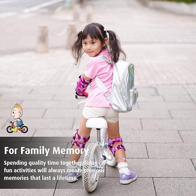 Soft-Style Kids Knee and Elbow Pads with Bike Gloves, Flexible Impact-Resistant Gear for Ages 2-11, Designed for Balance Bikes, Roller-Skating, and Skateboarding-StrideForce Fitness