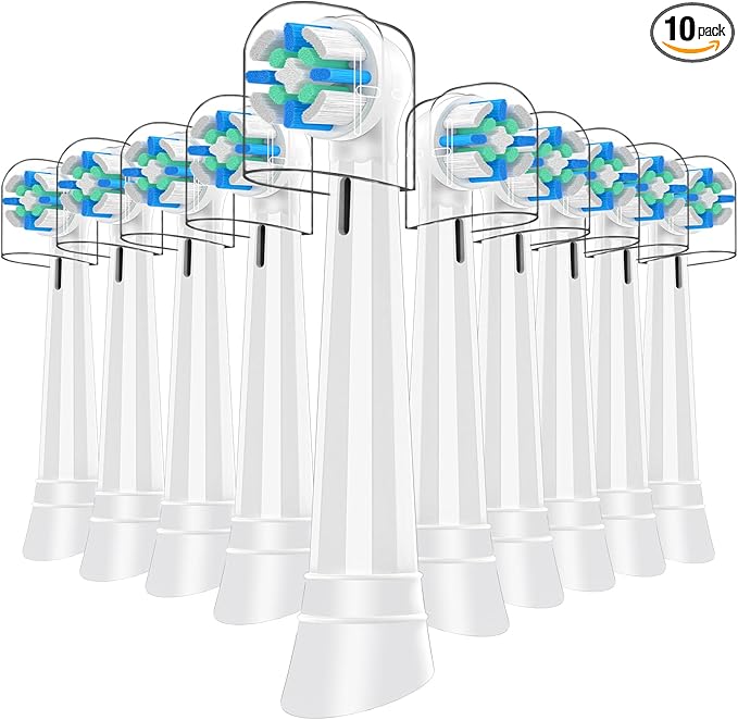 10PCS Replacement Heads Compatible with Oral B iO 3 4 5 6 7 8 9 10 Series Electric Toothbrush,Toothbrush Heads Compatible with Oral B iO Replacement Heads, Medium Bristles for Effective Cleaning,WHITE