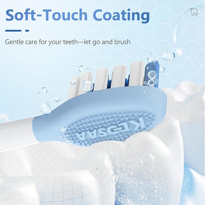 Replacement Toothbrush Heads for Philips Sonicare Electric Toothbrush, 2-in-1 Tongue Cleaner, 10 Pack, Ice Blue,Suitable for Philips Sonicare Heads, C2, C1, C3, W1, W2, W3, G1, G2, G3