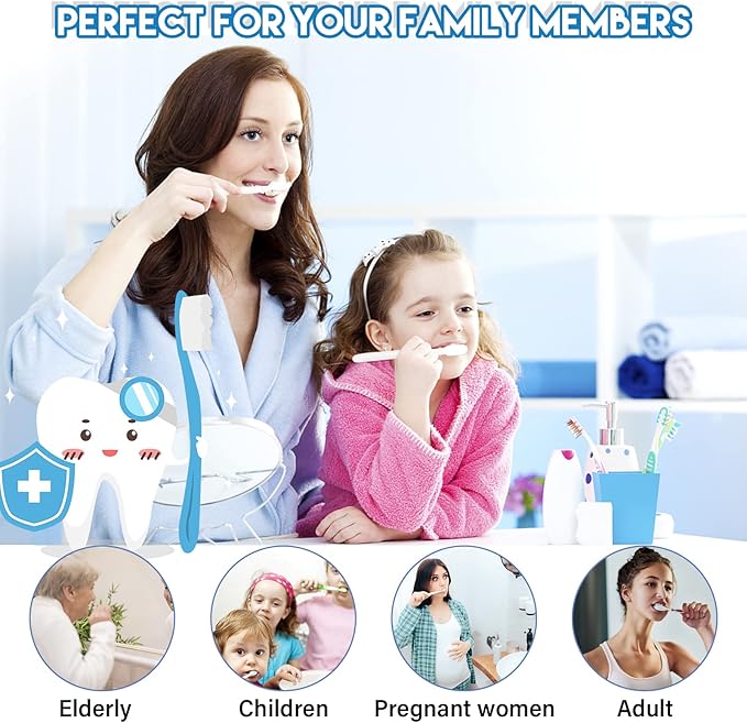 DI QIU REN 4Pcs Extra Soft Toothbrush, Ultra Soft-bristled Adult Toothbrush Micro-Nano 20000 Floss Bristle Good Cleaning Effect for Sensitive Teeth Oral Gum Recession (2 White & 2 Black)